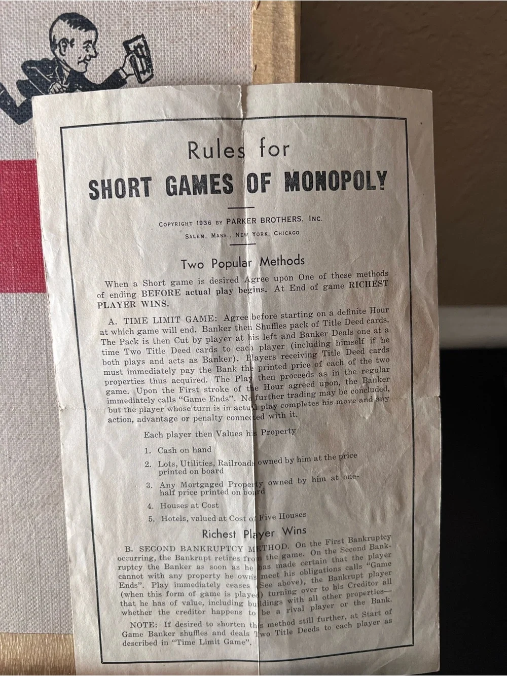Vintage 1940s Monopoly White Box Game, Parker Trading Game, Grand Hotel Houses